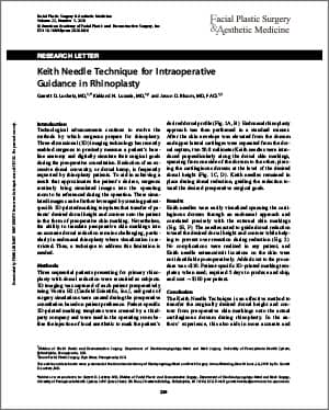 Keith Needle Technique for Intraoperative Guidance in Rhinoplasty