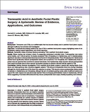 Tranexamic Acid in Aesthetic Facial Plastic Surgery: A Systematic Review of Evidence, Applications, and Outcomes
